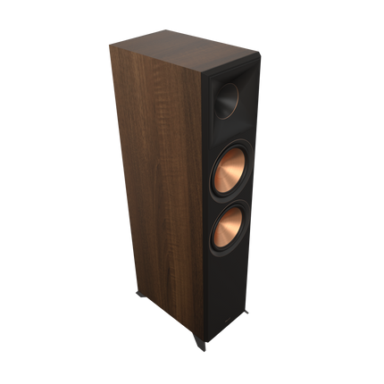 Boxa de podea Klipsch RP-8000F II in finisaj Walnut, fara masca, vazuta din trei sferturi