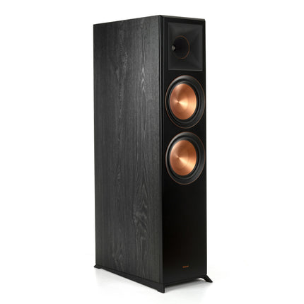 Klipsch RP-8060FA in finisaj Ebony, vedere in trei sferturi, fara grile