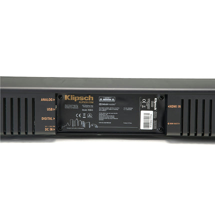 Panoul din spate al barei Klipsch RSB-6, cu intrarile HDMI, optica si analogica
