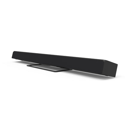 Soundbar așezat pe stativul Kanto Audio S10