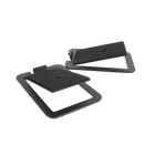 Pereche de standuri de birou Kanto S4 negre, decupate pe fundal transparent