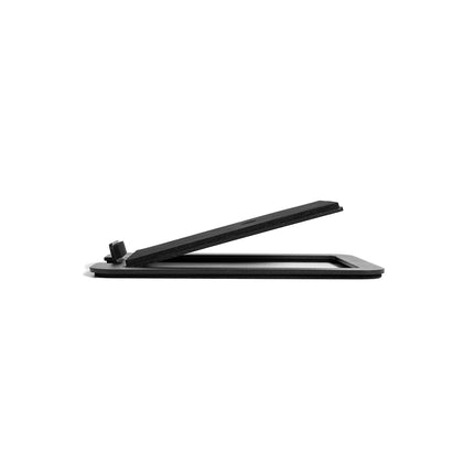 Stand Kanto S4 negru, văzut din lateral