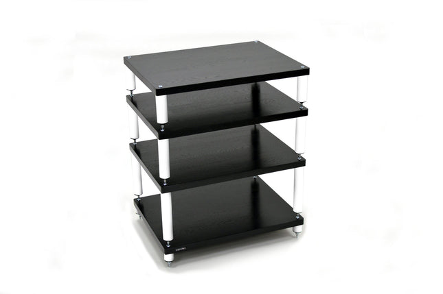 Rack Hi-Fi Atacama Apollo Storm 6, Premium Black Edition, 60cm latime, 4 rafturi variante culori - White Legs / Black Legs