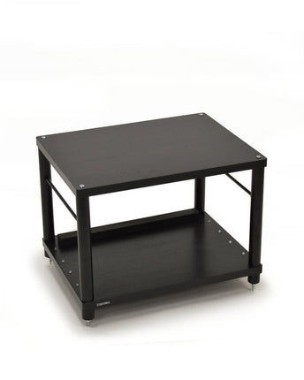 Rack Hi-Fi Atacama Apollo Storm 6 Two Shelf Vinyl Storage Module, Premium Black Edition, 60cm latime, variante culori - White Legs / Black Legs