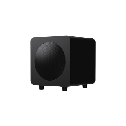 Subwooferul Kanto Audio SUB6 negru mat, decupat pe fundal transparent