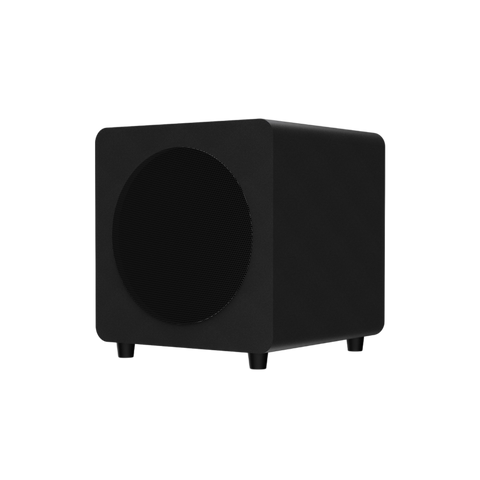 Subwooferul Kanto Audio SUB8 negru mat, decupat pe fundal transparent