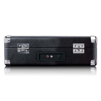 Spatele Lenco TT-115: intrarea AUX, ieșirea RCA și mufa de alimentare
