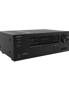 Receiver AV Onkyo TX-SR3100 negru, vazut din trei sferturi fata