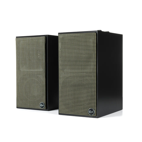 Perechea Klipsch The Fives in Negru mat, cu grilele textile montate