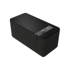 Boxa Klipsch The One Plus in finisaj Ebony, vazuta in trei sferturi, cu capac din furnir de lemn negru si buton multifunctional cupru