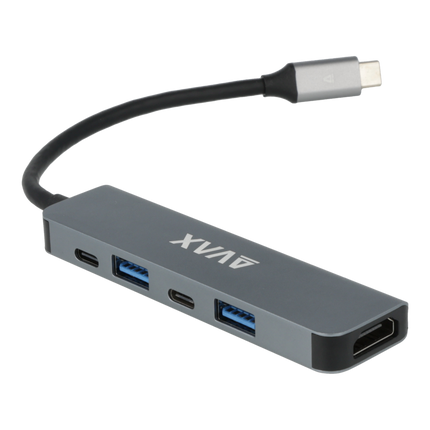 AVAX HB611 CONNECT+ 5in1 HUB Type C-HDMI(4k60Hz), Type C, 2xUSB 3.0, PD 100W HUB resigilat