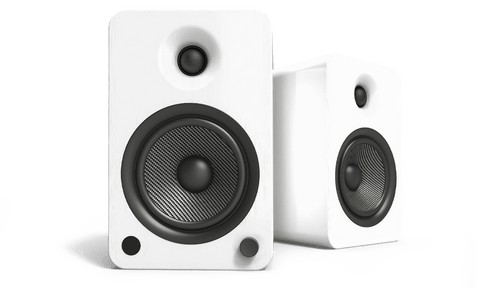 Perechea Kanto Audio YU6 în alb mat, văzută din față