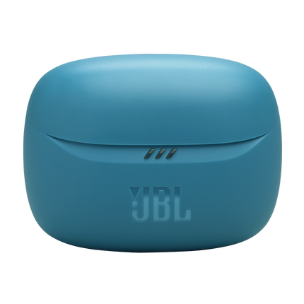 Căști JBL Tune Beam 2 (turcoaz): carcasa de încărcare închisă, din față