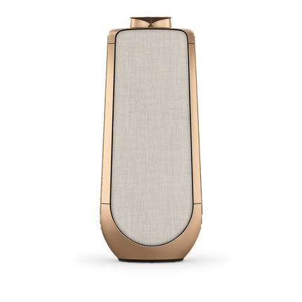 Beolab 50 in Gold Tone cu husa Golden by Kvadrat si panouri Light Oak — imaginea 3