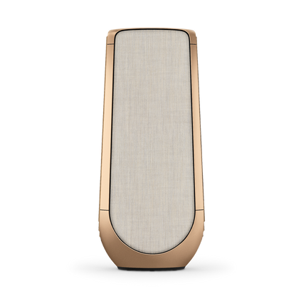 Beolab 50 in Gold Tone cu husa Golden by Kvadrat si panouri Light Oak — imaginea 4