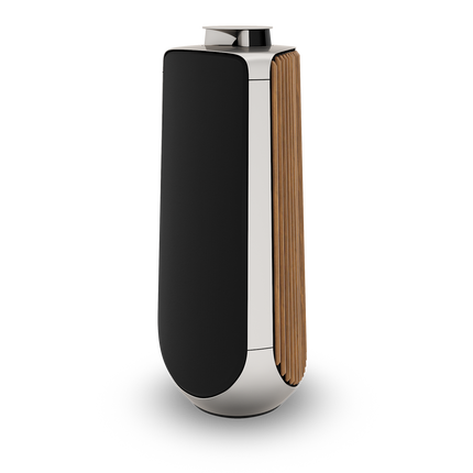 Beolab 50 in Natural Aluminium cu husa textila neagra si panouri de stejar — imaginea 2