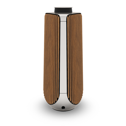 Beolab 50 in Natural Aluminium cu husa textila neagra si panouri de stejar — imaginea 5