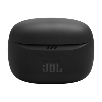 Căști JBL Tune Buds 2 (negru): carcasa de încărcare închisă, din față