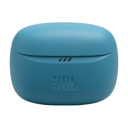 Căști JBL Tune Buds 2 (turcoaz): carcasa de încărcare închisă, din față