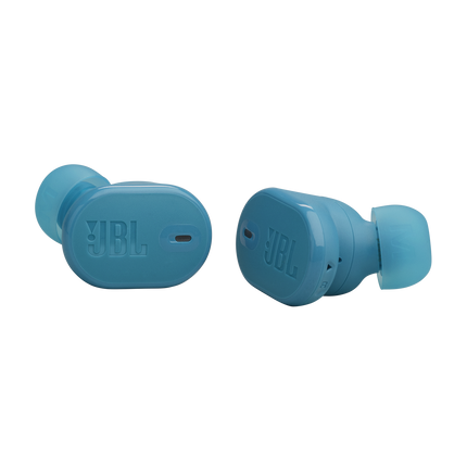 Căști JBL Tune Buds 2 (turcoaz): perechea de căști, vedere în unghi