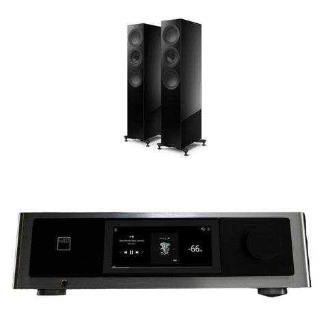Pachet PROMO Amplificator de putere NAD M33 V2 + Boxe de podea KEF R7 Meta