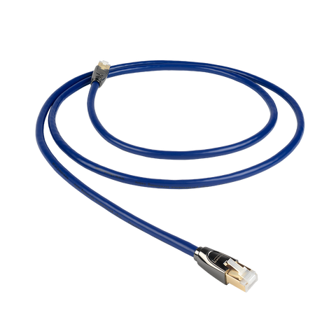 Chord Company Clearway Digital Streaming, cablu albastru cu conectori slim, vedere de ansamblu
