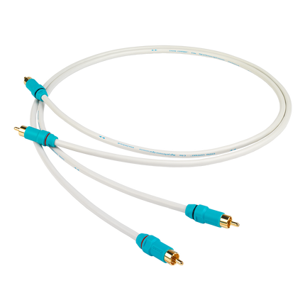 Chord Company C-line Analog 2RCA, cablu interconect RCA alb cu mufe turcoaz placate cu aur, vedere de ansamblu