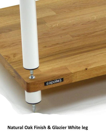 Rack Hi-Fi Atacama Apollo Storm 6 Two Shelf Vinyl Storage Module, Natural Oak, 60cm latime, variante culori - White Legs / Black Legs