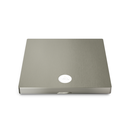 Devialet Astra Light Bronze văzut de sus, cu afișajul circular de pe capac