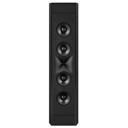 JBL Synthesis SCL-9XL vazuta din fata, fara grila: doua woofere deasupra si doua sub palnia HDI centrala