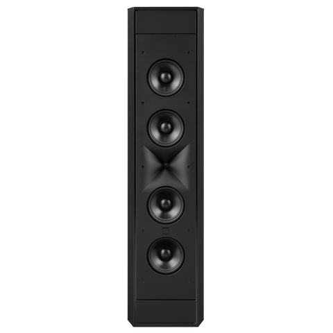 JBL Synthesis SCL-9XL vazuta din fata, fara grila: doua woofere deasupra si doua sub palnia HDI centrala