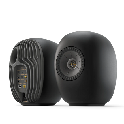 KEF LS Luxe Eclipse Black — pereche, față și spate