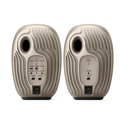 KEF LS Luxe Dusk Titanium — panoul din spate cu conexiuni