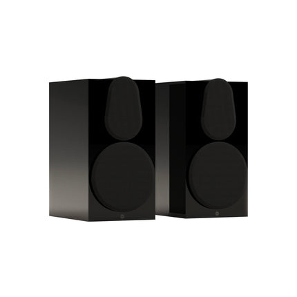 Pereche Monitor Audio Gold 100 6G în finisaj High Gloss Black, cu grilele magnetice montate