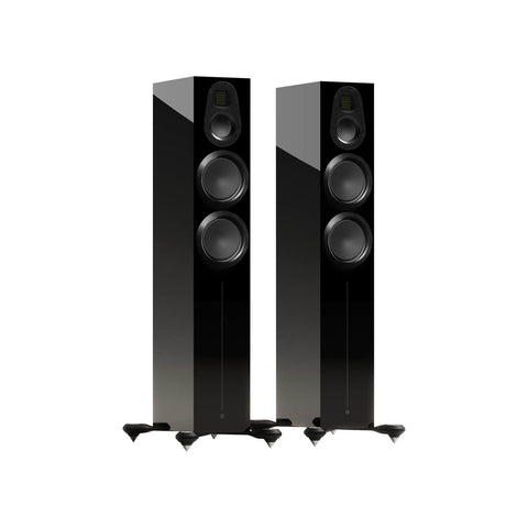 Pereche de boxe Monitor Audio Gold 300 6G în finisaj High Gloss Black, fără grile