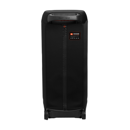 Husa JBL PartyCover Ultimate din spate, cu fermoarul închis și eticheta