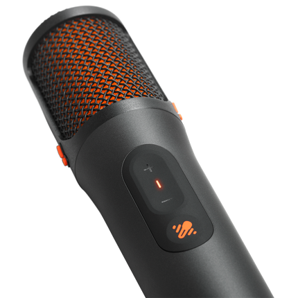 Detaliu cu grila și butoanele microfonului JBL EasySing Mics