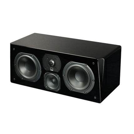 SVS Prime Center, finisaj Piano Gloss Black, boxă de centru pe 3 căi văzută din trei sferturi