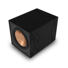 Subwoofer Klipsch R-101SW fara grila, din trei sferturi, cu conul de 10 inchi finisat cupru