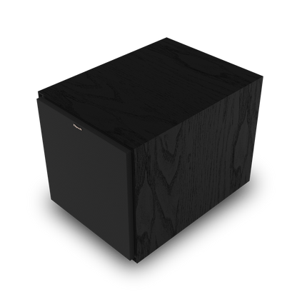Subwoofer Klipsch R-101SW cu grila montata, vazut din trei sferturi