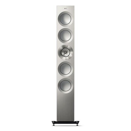 KEF Reference 5 Meta, finisaj Satin Walnut / Silver, vedere din față