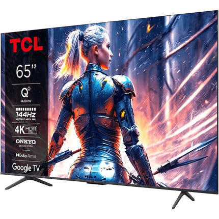 Televizor TCL QLED 65T8B, 164 cm, Smart Google TV, 4K Ultra HD, 100Hz, Clasa F (Model 2024)