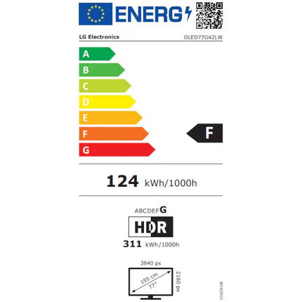 Televizor LG OLED evo OLED77G42LW, 195 cm, Smart, 4K Ultra HD, 100 Hz, Clasa F (Model 2024)