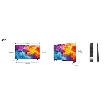 Televizor TCL LED 43V6B, 108 cm, Smart Google TV, 4K Ultra HD, Clasa F