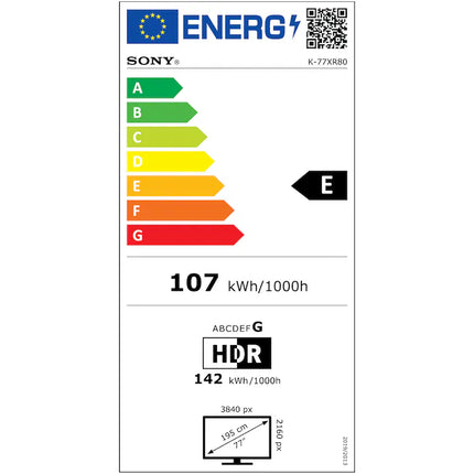 Televizor Sony BRAVIA 8 OLED 77XR80, 195 cm, Smart Google TV, 4K Ultra HD, 100 Hz, Clasa E (Model 2024)