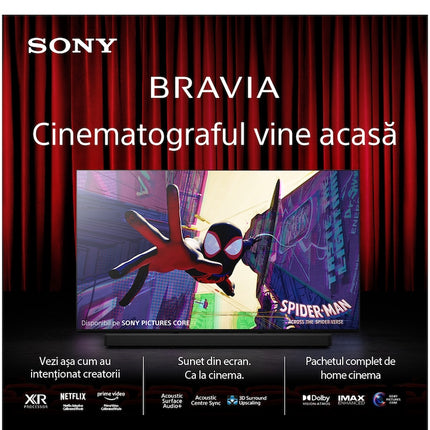 Televizor Sony BRAVIA 8 OLED 77XR80, 195 cm, Smart Google TV, 4K Ultra HD, 100 Hz, Clasa E (Model 2024)