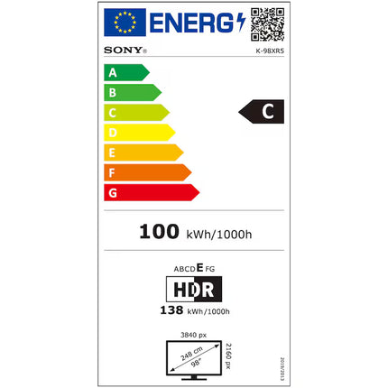 Televizor Sony BRAVIA 5 XR l Mini LED 98XR55, 248 cm, Smart Google TV, 4K Ultra HD, 100 Hz, Clasa C (Model 2025)