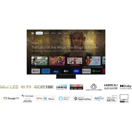 Televizor TCL MiniLed 75C805, 189 cm, Smart Google TV, 4K Ultra HD, 100hz, Clasa G (Model 2023)