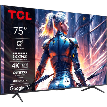 Televizor TCL QLED 75T8B, 189 cm, Smart Google TV, 4K Ultra HD, 100Hz, Clasa F (Model 2024)