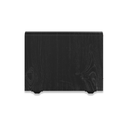 Detaliu lateral al incintei Klipsch RP-1200SW, cu finisajul din vinil ebony